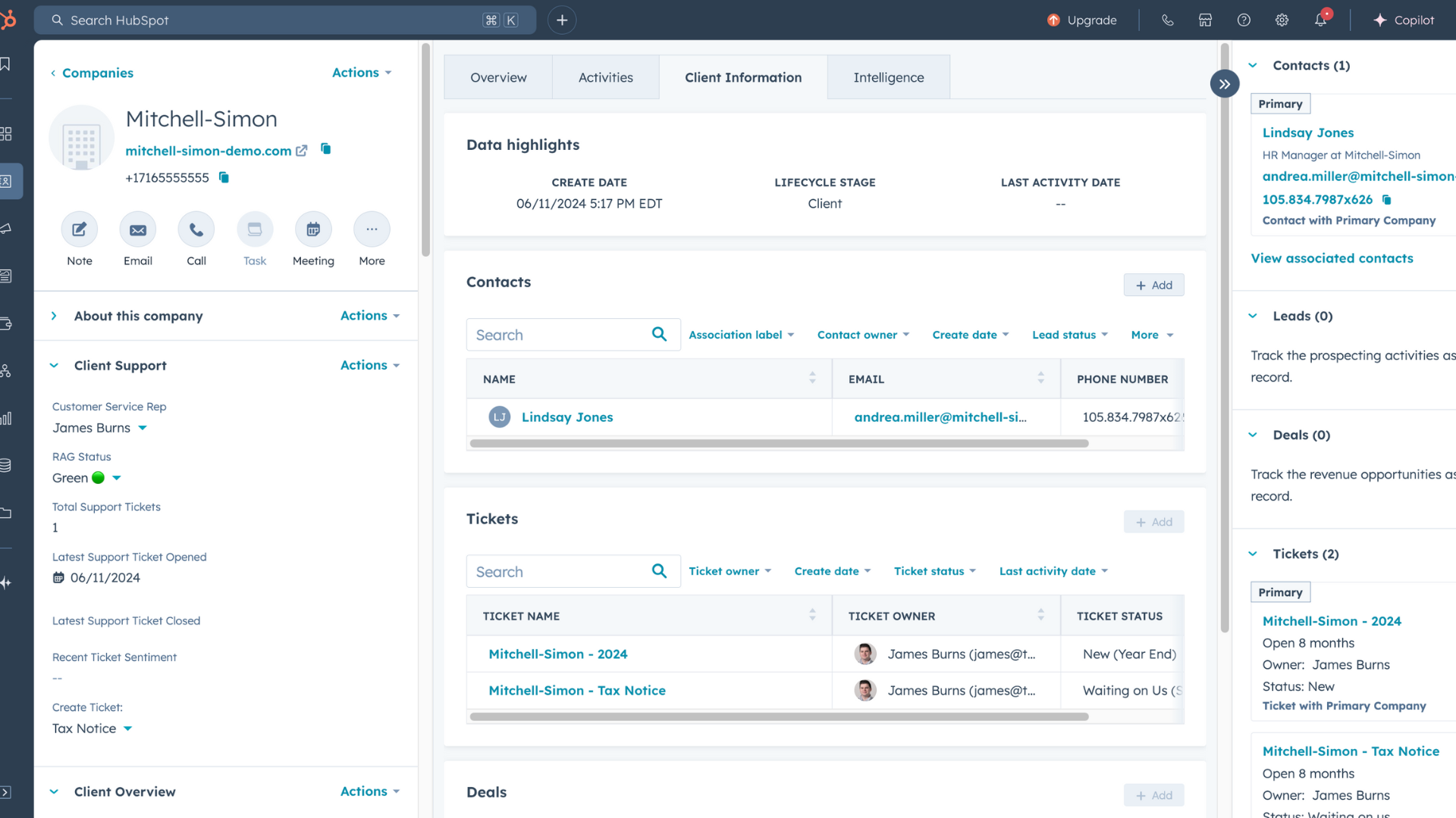 Inbound Payroll - Core CRM - Custom Company View