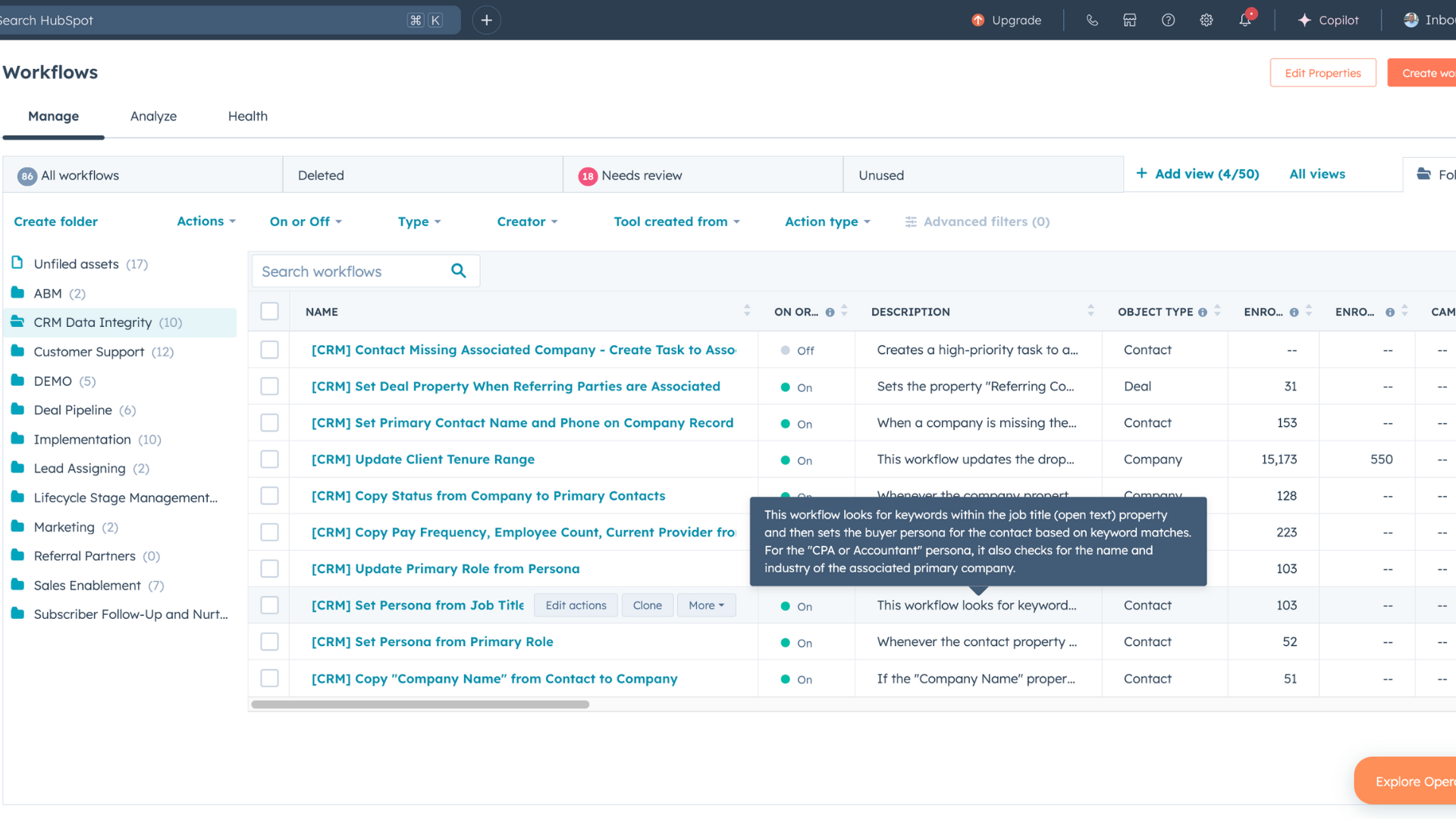 Inbound Payroll - Core CRM - Data Integrity Workflow Automation