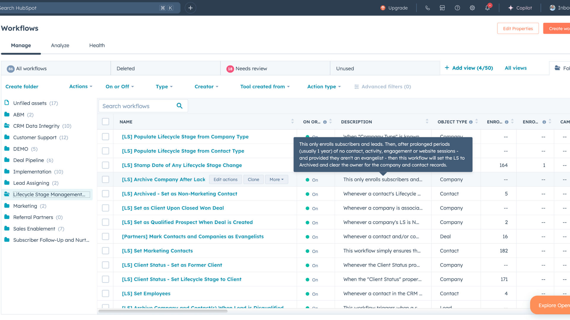 Inbound Payroll - Core CRM - Lifecycle Stage Workflow Automation