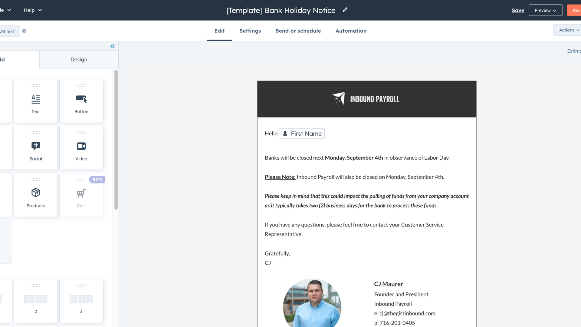 Inbound Payroll - Marketing - Email Templates