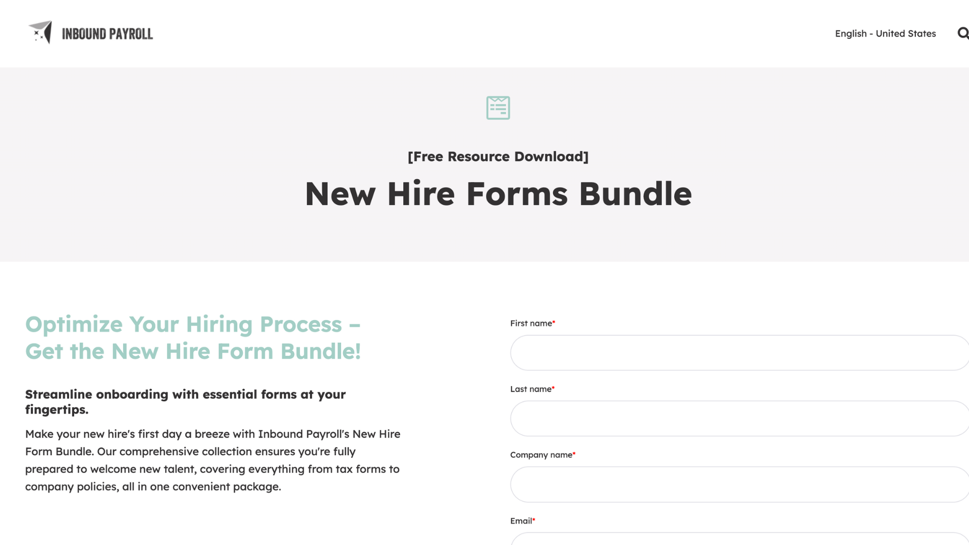 Inbound Payroll - Marketing - Landing Page Offer