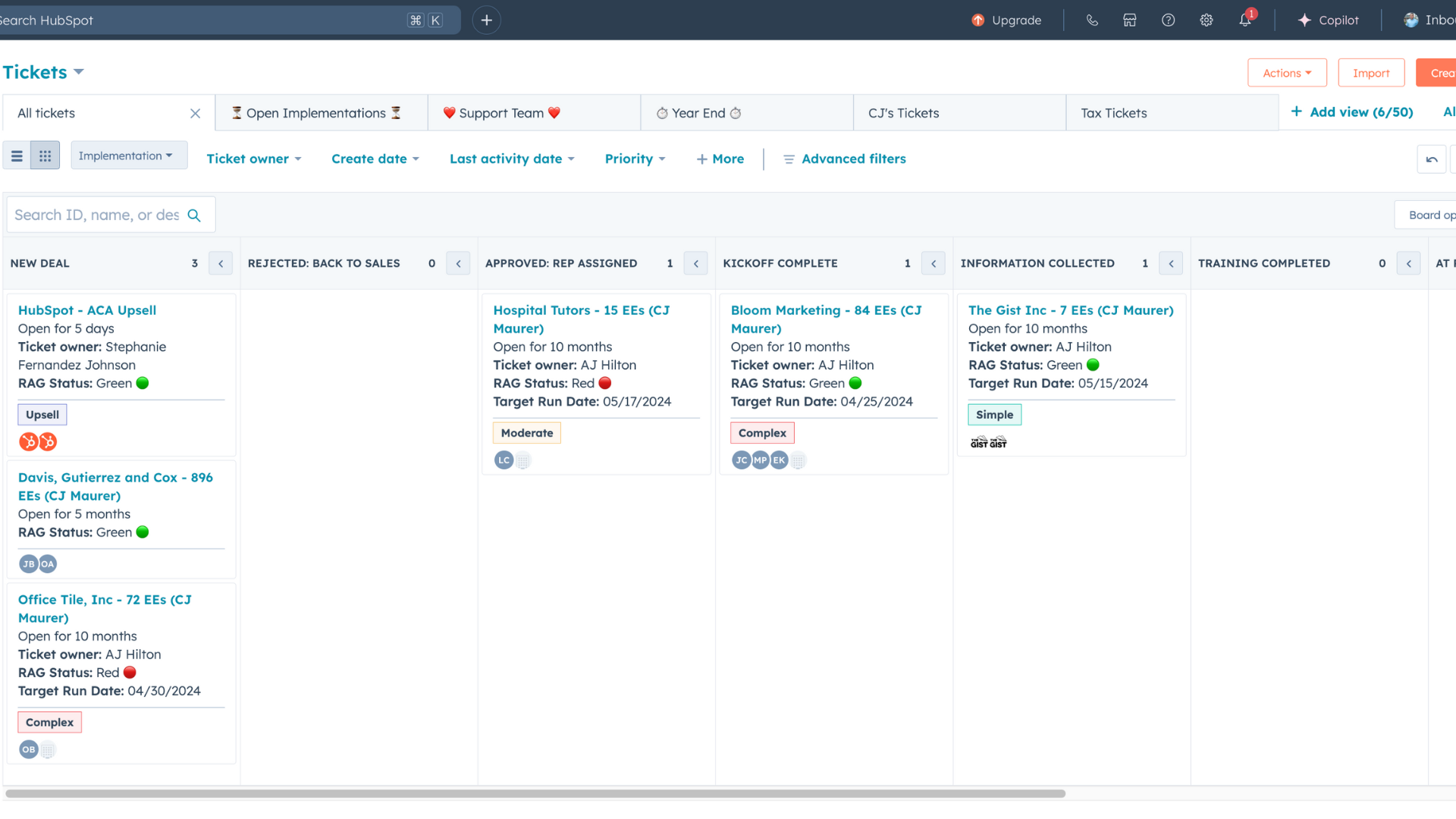 Inbound Payroll - Service - Implementation Ticket Pipeline