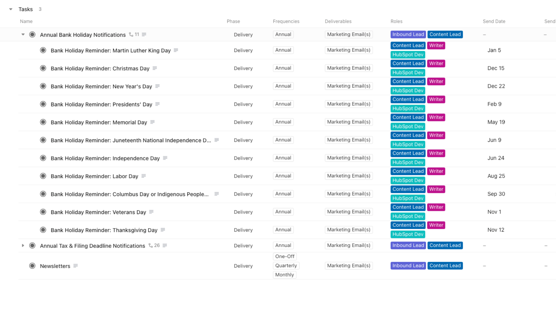 Payroll - Holiday Emails