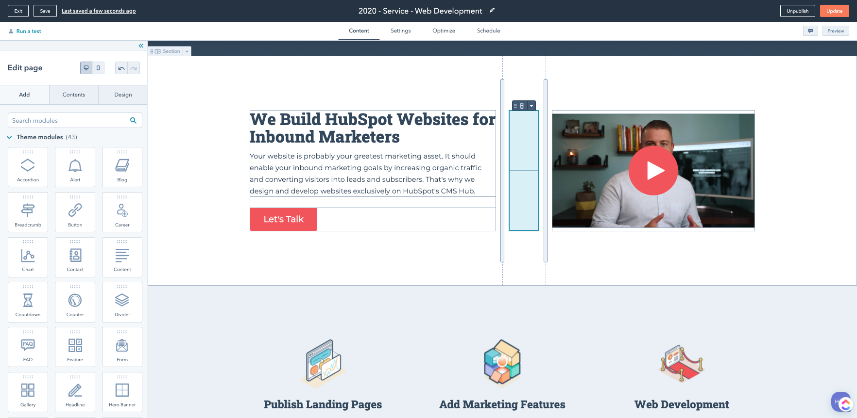 HubSpot CMS Hub - HubSpot Website Development - The Gist - Product Screenshot